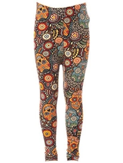 Kid's Full Length Buttery Soft Novelty Design Printed Leggings for Girls - Ages 4~8