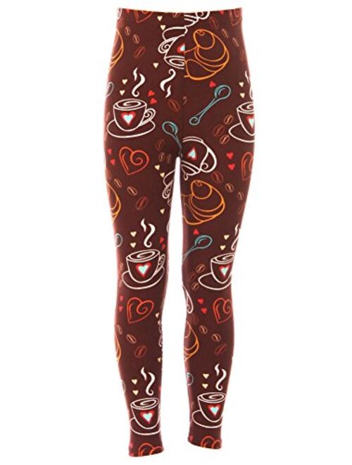 Kid's Full Length Buttery Soft Novelty Design Printed Leggings for Girls - Ages 4~8