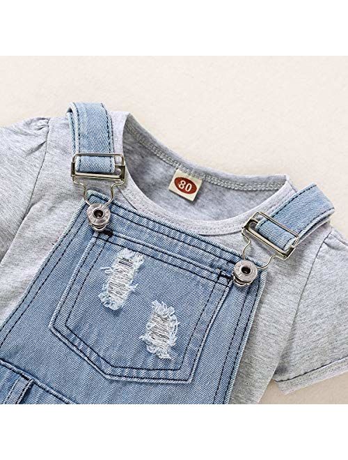 Saeaby Toddler Kids Baby Clothes Girls Jeans Jumpsuit Romper Denim Overalls Jeans Girls Clothes Outfits