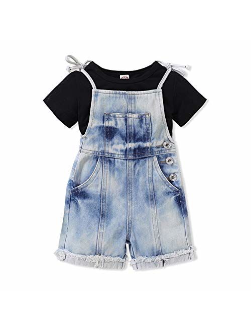 Saeaby Toddler Kids Baby Clothes Girls Jeans Jumpsuit Romper Denim Overalls Jeans Girls Clothes Outfits