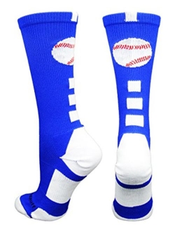 MadSportsStuff Baseball Logo Athletic Crew Socks (Multiple Colors)