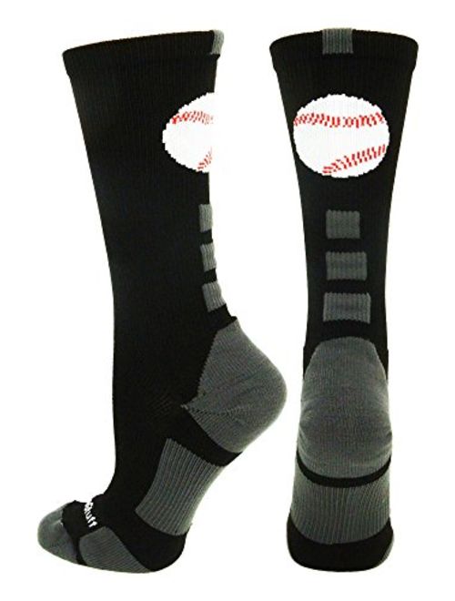 MadSportsStuff Baseball Logo Athletic Crew Socks (Multiple Colors)