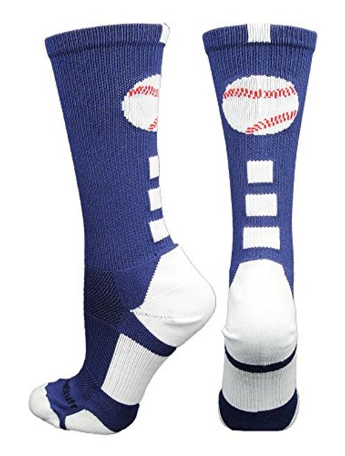 MadSportsStuff Baseball Logo Athletic Crew Socks (Multiple Colors)