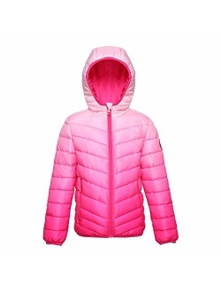 Rokka&Rolla Girls' Lightweight Reversible Water Resistant Hooded Quilted Poly Padded Puffer Jacket