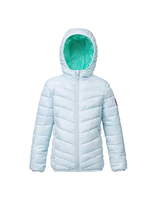 Rokka&Rolla Girls' Lightweight Reversible Water Resistant Hooded Quilted Poly Padded Puffer Jacket