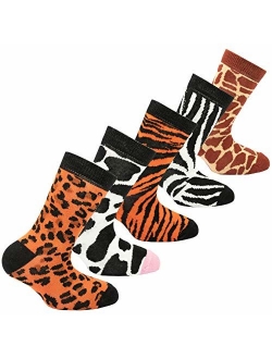 Socks n Socks-Kids 5-pair Fun Cool Cotton Colorful Dress Crew Socks Gift Box