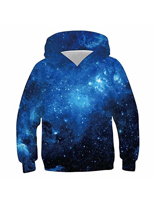 Belovecol Boys Girls 3D Hoodies Casual Printed Pullover Hooded Long Sleeve Sweatshirts with Pocket for 6-16 Years