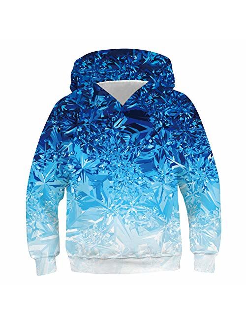 Belovecol Boys Girls 3D Hoodies Casual Printed Pullover Hooded Long Sleeve Sweatshirts with Pocket for 6-16 Years