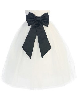 Satin Preformed Bow Adjustable Sash Belt 14 Colors Infant to Teen