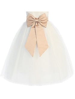 Satin Preformed Bow Adjustable Sash Belt 14 Colors Infant to Teen