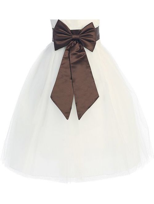 Satin Preformed Bow Adjustable Sash Belt 14 Colors Infant to Teen