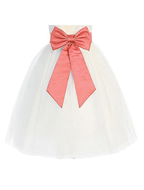 Satin Preformed Bow Adjustable Sash Belt 14 Colors Infant to Teen