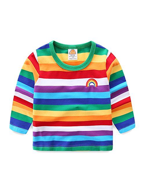 Mud Kingdom Boys T-Shirts Rainbow Stripe