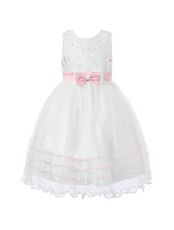 Richie House Girls' Princess Dress with Layered Bottom RH1390