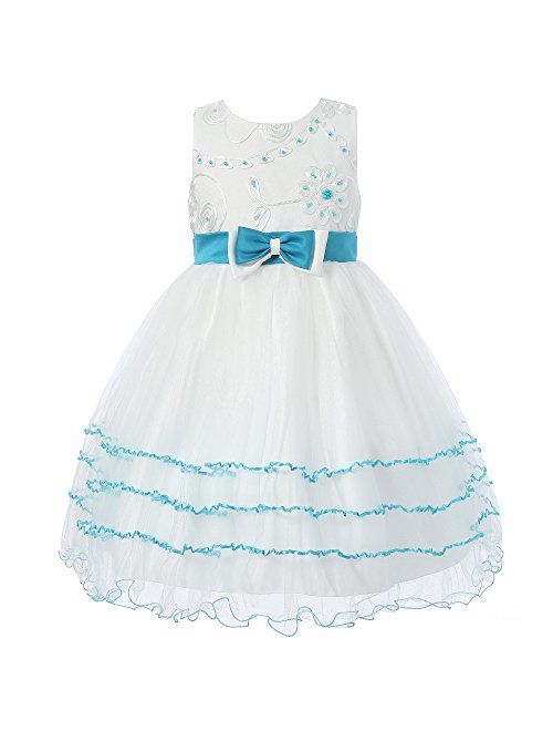 Richie House Girls' Princess Dress with Layered Bottom RH1390