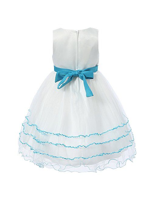 Richie House Girls' Princess Dress with Layered Bottom RH1390