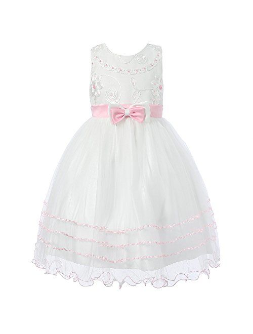 Richie House Girls' Princess Dress with Layered Bottom RH1390