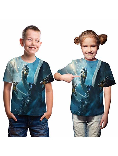 CHOICE99 Boys Cartoon Monster Shirt Kids t-Shirt 3D Printing Shirt for boy Girl Summer Tops tee