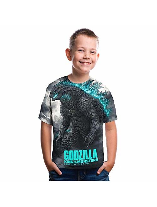 CHOICE99 Boys Cartoon Monster Shirt Kids t-Shirt 3D Printing Shirt for boy Girl Summer Tops tee