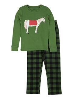 Kids & Toddler Pajamas Girls 2 Piece Pjs Set Cotton Top & Fleece Pants Sleepwear (2-14 Years)