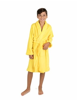 Kids Robe Boys Girls Shawl Collar Fleece Sleep Robe Size 4-14 Years Variety of Colors