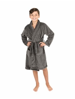 Kids Robe Boys Girls Shawl Collar Fleece Sleep Robe Size 4-14 Years Variety of Colors