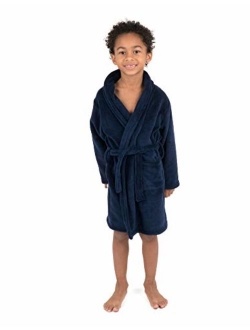 Kids Robe Boys Girls Shawl Collar Fleece Sleep Robe Size 4-14 Years Variety of Colors