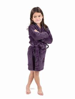 Kids Robe Boys Girls Shawl Collar Fleece Sleep Robe Size 4-14 Years Variety of Colors