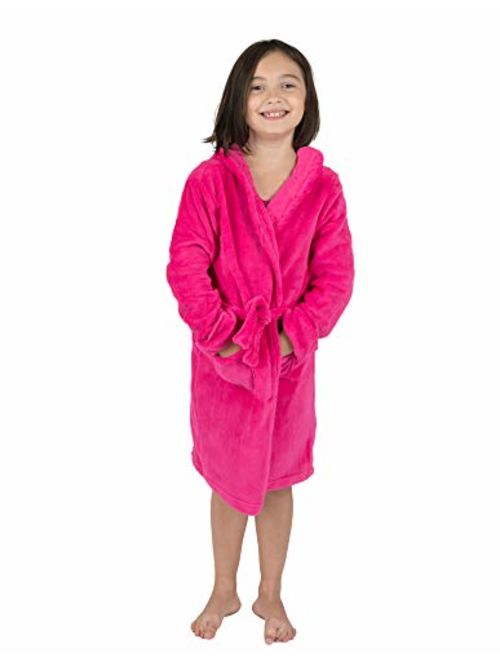 Leveret Kids Robe Boys Girls Shawl Collar Fleece Sleep Robe Size 4-14 Years Variety of Colors