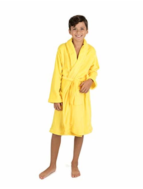 Leveret Kids Robe Boys Girls Shawl Collar Fleece Sleep Robe Size 4-14 Years Variety of Colors