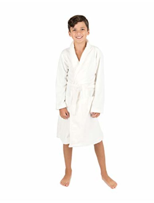 Leveret Kids Robe Boys Girls Shawl Collar Fleece Sleep Robe Size 4-14 Years Variety of Colors