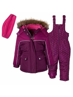 Pink Platinum Girls' Printed Super Snowsuit