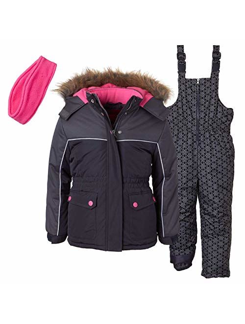 Pink Platinum Girls' Printed Super Snowsuit