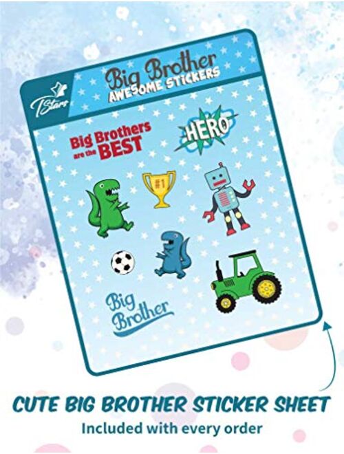 Big Brother Gift for Tractor Loving Boys Toddler/Infant Kids T-Shirt + Stickers