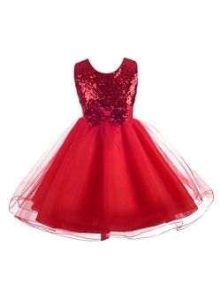 Dressy Daisy Girls' Sequined Tulle Dress Wedding Flower Girl Pageant Occasion