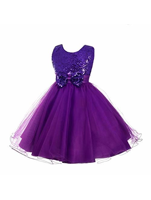 Dressy Daisy Girls' Sequined Tulle Dress Wedding Flower Girl Pageant Occasion