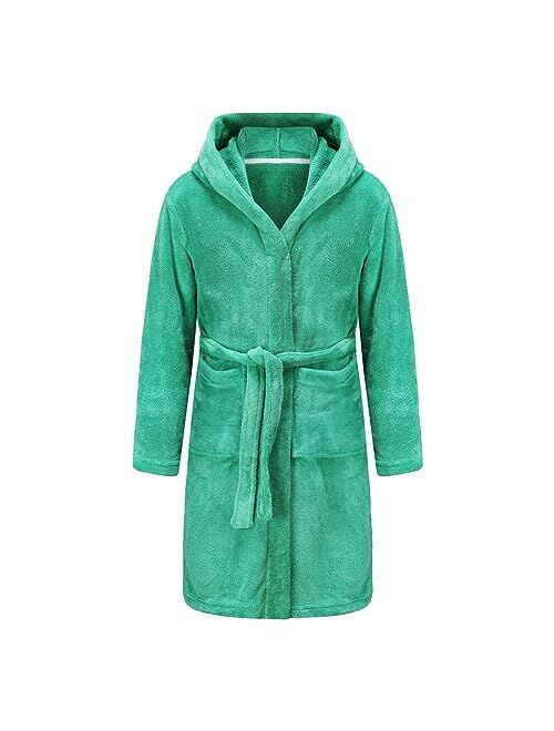 Kids Bathrobe, Toddler Hooded Soft Terry100% Towel Cotton robe for Girls Boys Cotton Robe