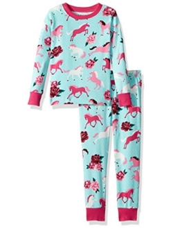 Little Blue House by Hatley Girls' Long Sleeve Printed Pajama Sets