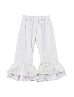 Wennikids Children's Little Girls Ruffle Soft Cotton Flare Pants