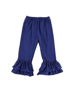 Wennikids Children's Little Girls Ruffle Soft Cotton Flare Pants