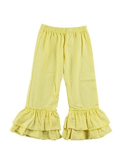 Wennikids Children's Little Girls Ruffle Soft Cotton Flare Pants