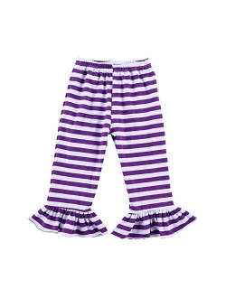 Wennikids Children's Little Girls Ruffle Soft Cotton Flare Pants