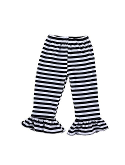 Wennikids Children's Little Girls Ruffle Soft Cotton Flare Pants