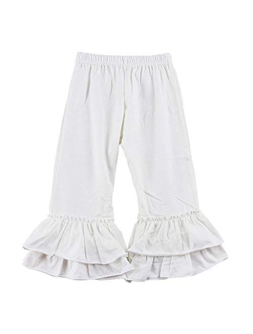 Wennikids Children's Little Girls Ruffle Soft Cotton Flare Pants