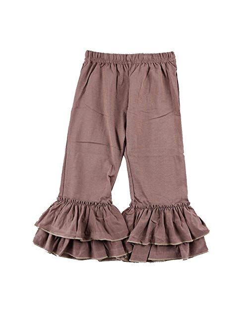 Wennikids Children's Little Girls Ruffle Soft Cotton Flare Pants