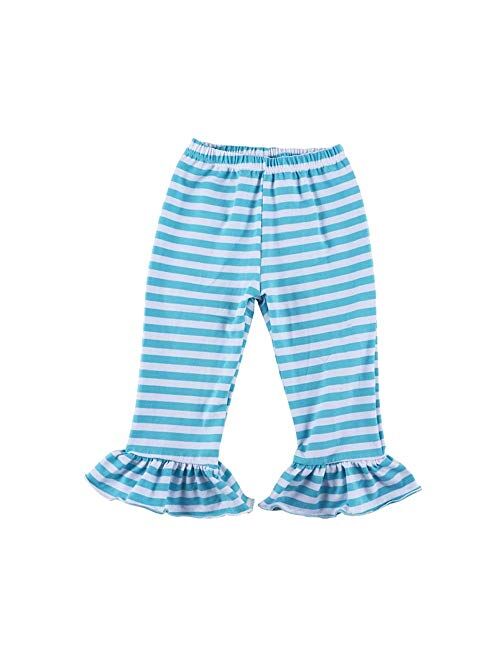 Wennikids Children's Little Girls Ruffle Soft Cotton Flare Pants