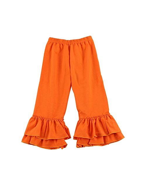 Wennikids Children's Little Girls Ruffle Soft Cotton Flare Pants