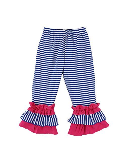 Wennikids Children's Little Girls Ruffle Soft Cotton Flare Pants