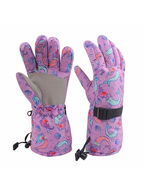 Kids Winter Snow Gloves for Boys Girls Waterproof Ski Toddler Baby Mittens Outdoor for Teens 6-14T