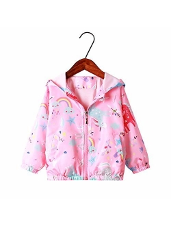 Moonnut Baby Girls Jackets with Hood Spring Outwear Coat Zipper Unicorn for 1-5 Years Baby Toddler